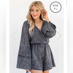 Pink Lily washed away romper